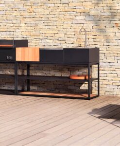 luxury modular outdoor custom grill kitchen black modern architecture design 5
