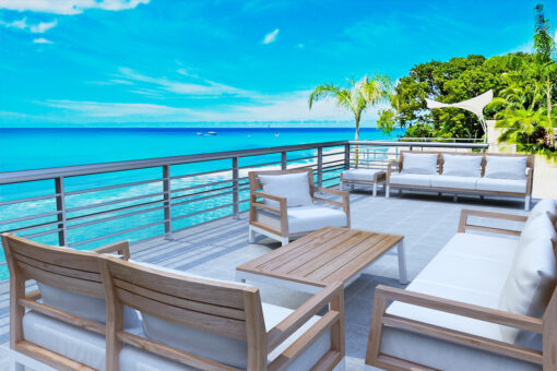 Bermuda modern teak white black aluminum luxury outdoor furniture design sofa seating hotel hospitality patio lg