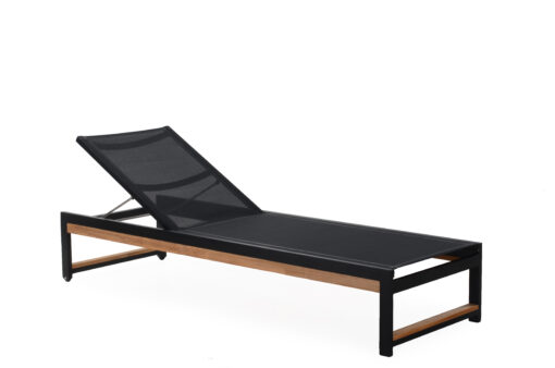 Alar Batyline Chaise Lounger Pull Out Tray Luxury Pool Furniture Contract Teak Batyline All Weather
