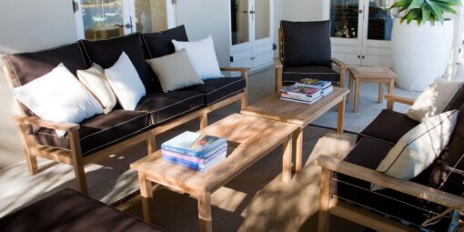 Hampton 3 Seater Sofa Traditional Teak Patio Hotel Terrace Furniture