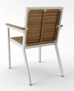 Bermudafied-Sleek teak white black Dining Arm Chair Wood-1