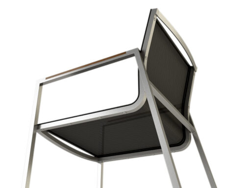 Bogart Luxury Outdoor Dining Chair Stainless Steel Teak
