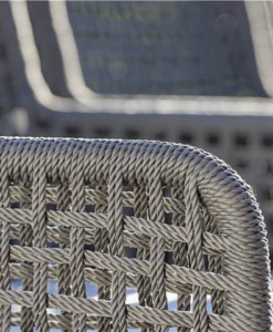agreta grey rope dining chair detail