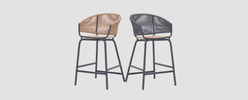 Ake weave barstool rope luxury restaurants cord outdoor furniture teak seat hotels contract hospitality design