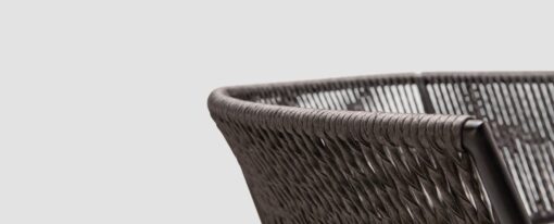 Ake weave dining chair modern contract rope outdoor restaurants hospitality aluminum cord teak furniture details