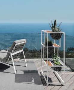 Jessi Planter Rope Teak Aluminum Modern Design Contract Residential Outdoor Furniture