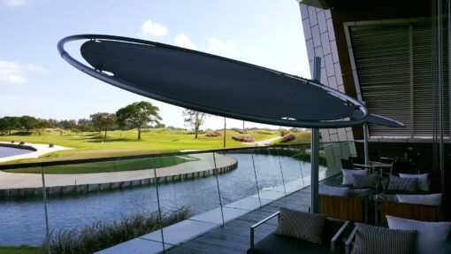 Celeste modern 360 rotating umbrella wind resistance luxury outdoor residential contract resort country clubs Mexico Caribbean