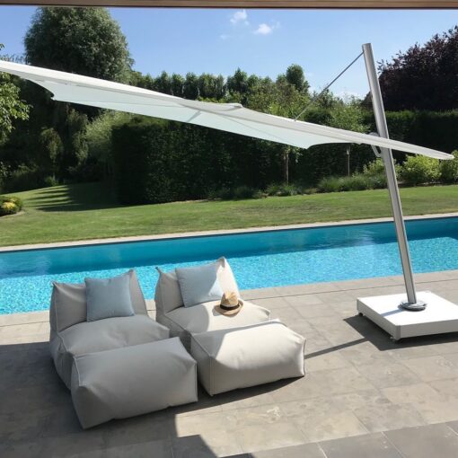 Hudson Single Cantilever 360 Umbrella Luxury Outdoor Contract Forward Leaning Marine grade Residential pool Furniture
