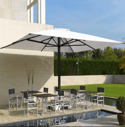 Adonis Luxury Shade Commercial Hospitality Control Remote up to 15ft Square Rectangular Custom order Resorts Mexico Caribbean California Country Clubs aluminum Sunbrella