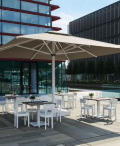 Adonis Luxury Shade Commercial Hospitality Control Remote up to 15ft Square Rectangular Custom order Resorts Mexico Caribbean California Country Clubs aluminum Sunbrella Restaurants Hotels Pool