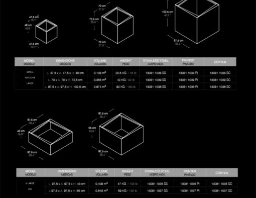 Planter Cube Minimalist Design Multiple Sizes