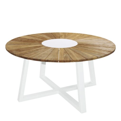 Gorgeous teak round dining table is sleek, modern and bold. three things that truly make an amazing table.