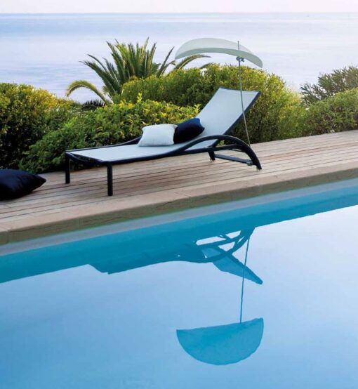 custom european luxury modern chaise lounger mesh white black designer hotel contract furniture